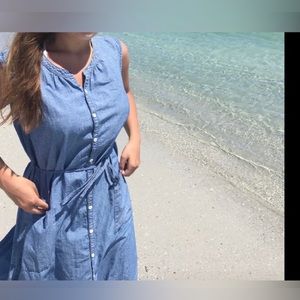 Lucky Brand 
Oversized Denim Button Dress